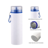 Bouteilles d'eau de sport en aluminium de 750 ml en gros d'usine avec couvercles anti-fuite, blancs pour sublimation, bouteille d'eau de 25 oz