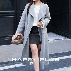 Conjunto de abrigo y falda de lana para mujer Runqi con botones dorados, color sólido, manga tres cuartos, talla grande N9428 - Product Image 5