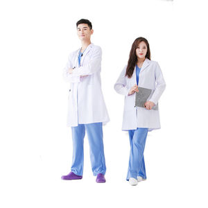 All'ingrosso camici da laboratorio bianchi stile Saint Sherland sottili medici donne donne infermiere farmacie uniformi ospedaliere a maniche corte lunghe - Product Image 6