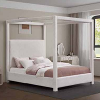 Ensemble de lit de luxe Queen Size pour chambre à coucher, lits de chambre à coucher en bois avec rangement, cadre de lit double Queen Size moderne rembourré