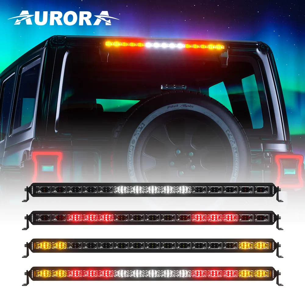 Aurora breveté 30 pouces Signal Avertissement de voiture Lumière offroad Led Barre Lumineuse D'urgence Sécurité Clignotants feu arrière