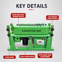 Convoyeur à câble avec chenilles, contrôle de vitesse à fréquence variable, liaison multi-machines sans fil