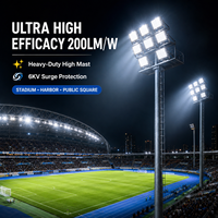 Reflector LED de Alta Potencia para Torretas, 100W-600W, 200LM/W, Ultra Alta Eficiencia, IP65 Impermeable, con Protección Contra Sobretensiones de 6KV