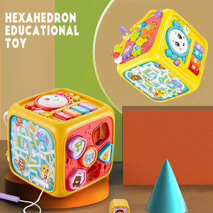Mainan Kubus Musik Balok Bangunan Populer Mainan Edukasi Hexahedron Bayi Tangan Mengalahkan Drum Di Sekitar Manik-manik Musik Wisdom Kotak Mainan untuk Anak-anak - Product Image 2