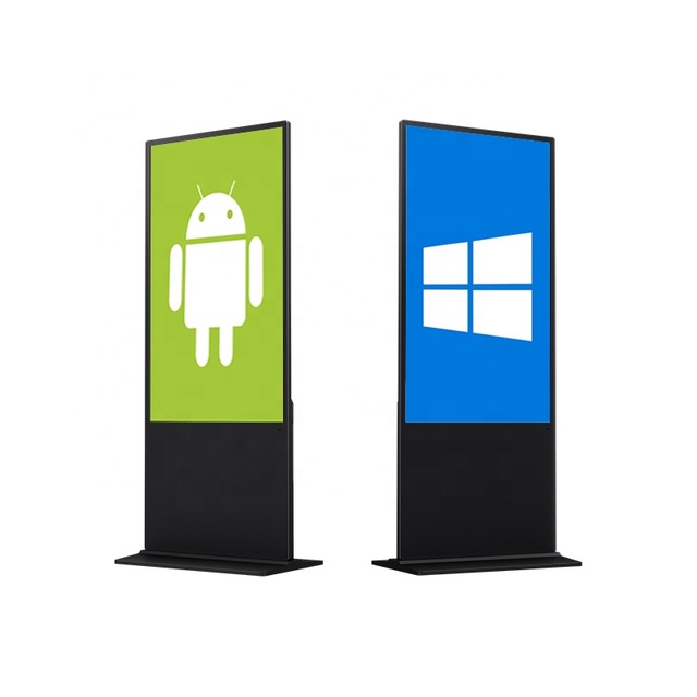 43 49 55 65 Inch 20 Points Infrared Touch Floor Standing Digital Signage 4K UHD Android Cloud CMS Interactive Kiosk