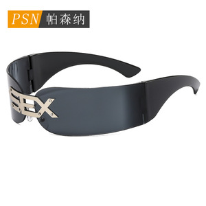 แว่นกันแดด Psn Rimless Shield Uv400 สไตล์พังก์ สำหรับผู้ใหญ่ ป้องกันแสงแดด - Product Image 1
