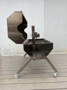 شواية تجارية مزدوجة الوقود بطول 1 متر من الفولاذ المقاوم للصدأ مع سيخ دوار للشواء تعمل بالغاز والفحم - Product Image 2