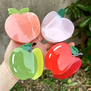 Yuxi – Pinces à cheveux minimalistes écologiques en acétate de cellulose personnalisables, 7,6 cm, motif pomme amusant, pour femmes, usage quotidien - Product Image 1