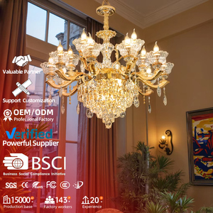 Sang Trọng Pha lê ánh sáng mặt dây chuyền biệt thự tiệc cưới toàn bộ ngôi nhà hiện đại đèn chùm đèn cho sảnh khách sạn phòng khách - Product Image 1