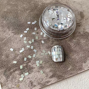 Wholesale Trendy Square Silver Sequin <b>Nail</b> <b>Glitter</b> Luxurious And Dazzling Powder - Product Image 4