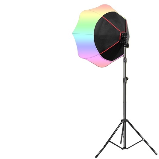 E-reise RGB LED Video Lights Kit with 65CM Lantern Softbox Video Lighting Photography LED Studio Light 200W Kit