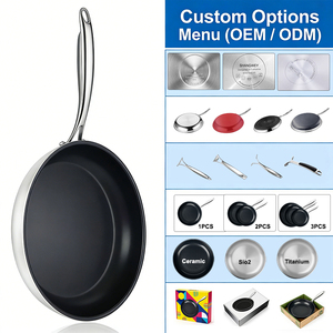 Nouvelle Arrivée Poêle à Frire Hybride en Céramique G8 Micro-Dot Nid d'Abeilles Ustensiles de Cuisine en Acier Inoxydable Triple Couche Antiadhésive - Product Image 3