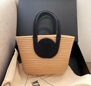 <span class=keywords><strong>2023</strong></span> usine en gros vacances d'été bord de mer plage sacs fourre-tout corde de coton, nouveau design français mini sacs fourre-tout en coton personnalisé - Product Image 2