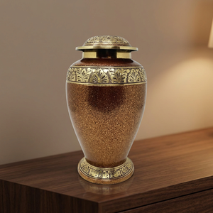 Urna Funeraria de Metal con Diseño Indio, Recuerdo Conmemorativo, Decorativa, para Cenizas, Tono Dorado, Decoración de Mesa, Duradera, 200 - Product Image 3