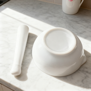 ชุดครกเซรามิกสีขาวแบบพรีเมี่ยมสำหรับห้องครัวต้องมีสำหรับบดเครื่องเทศสมุนไพรยาเครื่องมือบดในครัวที่ทนทาน - Product Image 4