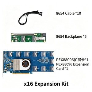PLX88096 PCIe 4.0 DDR4 ATX การ์ดขยาย 10 พอร์ต X16 SFF8654 SATA การ์ดสวิตช์สำหรับเซิร์ฟเวอร์การขยาย GPU - Product Image 2