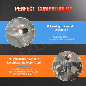 65W ไฟหน้า LED ซุปเปอร์ไบร์ทสำหรับรถยนต์, โปรเจ็คเตอร์ขนาดเล็ก H4รถจักรยานยนต์เลนส์ Bi สภาพใหม่อลูมิเนียม - Product Image 5