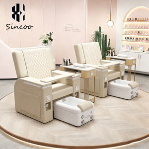 เก้าอี้นวดเท้าสปาหรูหราสำหรับร้านเสริมสวยพร้อมระบบนวดหลังแบบน้ำวน 180 องศา ใช้ไฟฟ้า ผลิตจากพลาสติก เหมาะสำหรับร้านทำเล็บ ขายส่ง - Product Image 1