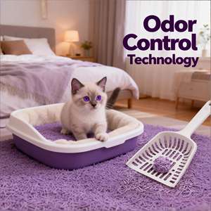 Bac à litière pour chat en tofu avec charbon actif, bois, amidon de maïs, jetable, sans blocage des toilettes - Product Image 1