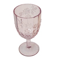 Verres à vin rouge en verre coloré à motif floral pressé, sans plomb, gobelets en vrac pour décoration de table de mariage, vente en gros