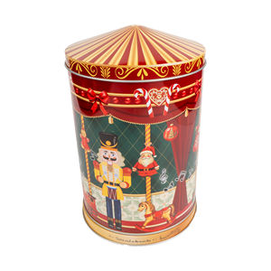 กล่องดนตรีโลหะทรงกลมแบบหมุนมือ กลไกไขลาน ดนตรีหมุนวน กล่องดนตรีแบบหมุนได้ กล่องดนตรีแบบกระป๋อง - Product Image 3