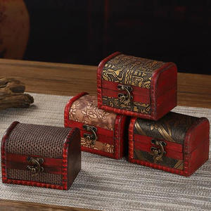 صناديق عتيقة للتخزين الزخرفي صندوق تذكار صغير لصدر كنز القراصنة مع قفل للأطفال - Product Image 1