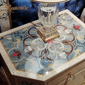 <span class=keywords><strong>Letto</strong></span> Matrimoniale Moderno di Lusso Francese con Struttura Regolabile, Testiera Trapuntata in Velluto <span class=keywords><strong>Blu</strong></span> con Decorazioni in Foglia d'Oro, Assemblato - Product Image 6