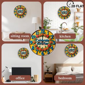 Round Wooden <b>Wall</b> <b>Clock</b> 25x25cm <b>Silent</b> Movement Modern Home Decor Living Room Background <b>Wall</b> <b>Clock</b> - Product Image 4