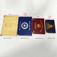 Porte-documents de luxe en similicuir personnalisé avec logo, format A4, rembourré, pour diplôme, cérémonie de remise des diplômes, prix d'usine
