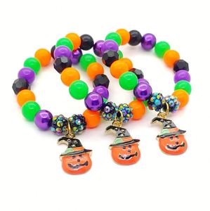 Vente en gros usine Nouveau Bracelet en quartz perlé Citrouille d'Halloween Orange, avec lettre DIY, en alliage de métaux précieux, idéal pour cadeau - Product Image 4