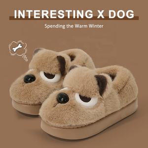 Pantofole Invernali Calde con Simpatico Cane Arrabbiato, Antiscivolo in Cotone con Assorbimento degli Urti per Uomo e Donna - Product Image 4