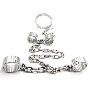 Ensemble de <span class=keywords><strong>bondage</strong></span> en métal de haute qualité, 3 pièces, système de retenue en métal solide de luxe pour couples, jeux pour adultes matures en chambre à coucher - Product Image 1
