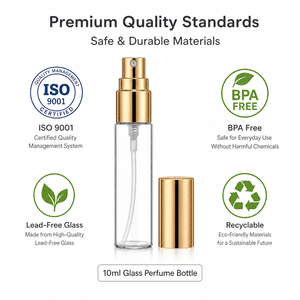 Vente en gros <span class=keywords><strong>de</strong></span> flacons <span class=keywords><strong>de</strong></span> <span class=keywords><strong>parfum</strong></span> en verre <span class=keywords><strong>de</strong></span> 10 ml, 13/410, vaporisateur fin doré, pompe anti-fuite, flacon <span class=keywords><strong>vide</strong></span> rechargeable pour huile essentielle - Product Image 1