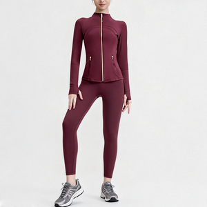 2026 New Design Environmentally Friendly Breathable Tight Fit <b>Yoga</b> <b>Jacket</b> Set Suitable for <b>Yoga</b> Fitness Use - Product Image 2
