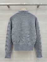 Cardigan en tricot vintage de haute qualité pour femme, à manches longues et col en V, brodé, style préparatoire, pour le printemps et l'automne