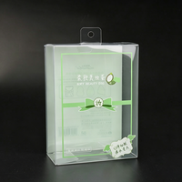 Boîte d'emballage en plastique dépoli avec découpe pour languette de suspension, fond auto-scellant, légère, pour présentation de petits accessoires en magasin