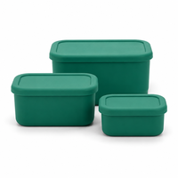 Boîte alimentaire en silicone personnalisée sans BPA, réutilisable, avec couvercle, compatible four, congélateur, micro-ondes, empilable