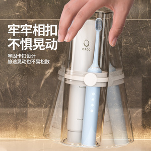 Travel Toothbrush Cup With Toothpaste Holder Foldable Portable For Adults - Product Image 3
