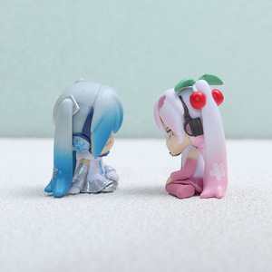 6PCS/SET 5CM Q Version Japanese Girls <strong>Miku</strong> Anime PVC Figure Toy Model Doll Ornament <strong>Statue</strong> - Product Image 6