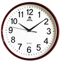 Jam dinding angka Arab, hiasan muka tunggal jam dinding tidak bersuara untuk ruang tamu kamar tidur Modern 12"