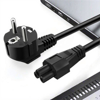 Kabel listrik Schuko IEC C13, EU 1.5m/1.8m/6 kaki colokan luar ruangan kabel ekstensi untuk komputer PC untuk Printer HP Eropa