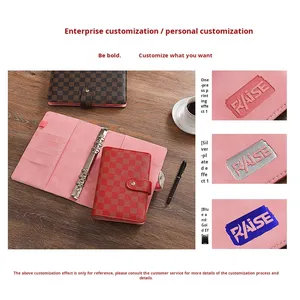 Haut de gamme WD A5/A6 organisateur/planificateur grille d'affaires multifonctionnelle livre à feuilles mobiles couverture en cuir à carreaux cadeau d'affaires couverture rigide - Product Image 5