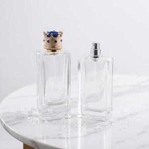 Flacone di Profumo in Vetro Blu Sfumato Stile Faraone Egizio di Lusso con Tappo a Corona 30ml 50ml 100ml Flacone Spray Vuoto - Product Image 5