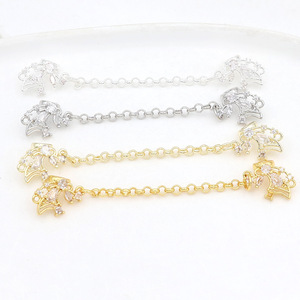 Cadena con colgante de ala de mariposa de cobre chapado en oro de 18 quilates con incrustaciones de circonita, cadena de seguridad, accesorio de dije de cristal DIY para pulsera D178 - Product Image 2