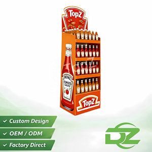 Индивидуальная 4-ярусная напольная витрина из ПВХ для соусов для барбекю, джемов, кетчупов, пива, приправ, напитков для розничной торговли и супермаркетов - Product Image 3