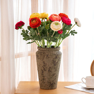 Lulian Artificial Flower Flocked Double-headed Peony Photography Prop Home Living Room <b>Decoration</b> Artificial Flower Floral - Product Image 3