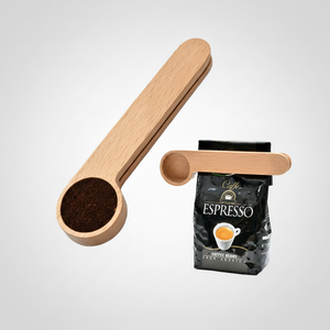 Cuchara de Café de Madera Personalizada al por Mayor con Clip para Bolsa, Cuchara de Madera de Haya Maciza, Cuchara de Café de Madera Personalizada al por Mayor con Clip para Bolsa - Product Image 1