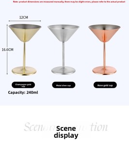 Copas de Martini de Acero Inoxidable de 8 Oz, Copas de Cóctel Irrompibles para Margarita, <span class=keywords><strong>Manhattan</strong></span>, Champán, <span class=keywords><strong>Bar</strong></span>, Fiesta - Product Image 6