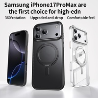 Étui magnétique translucide mat vendeur chaud pour iPhone 17 12 13 14 15 16 Pro Max Plus avec support d'anneau en métal à 360 ° housse de protection