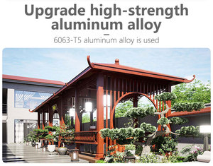 Pérgola Hexagonal de Aluminio para Exteriores, Estilo <span class=keywords><strong>Chino</strong></span> Moderno, Pabellón Manual para Patio con Puerta Lunar, Suministro del Fabricante - Product Image 3